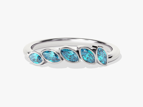 Vine Blue Topaz Birthstone Ring