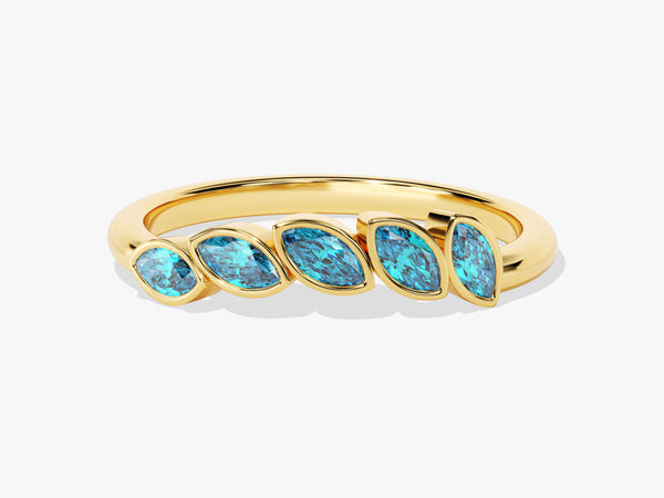 Vine Blue Topaz Birthstone Ring