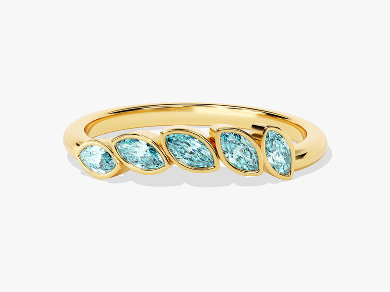 Vine Aquamarine Birthstone Ring