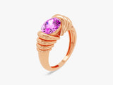 Bold Pink Tourmaline Birthstone Statement Ring