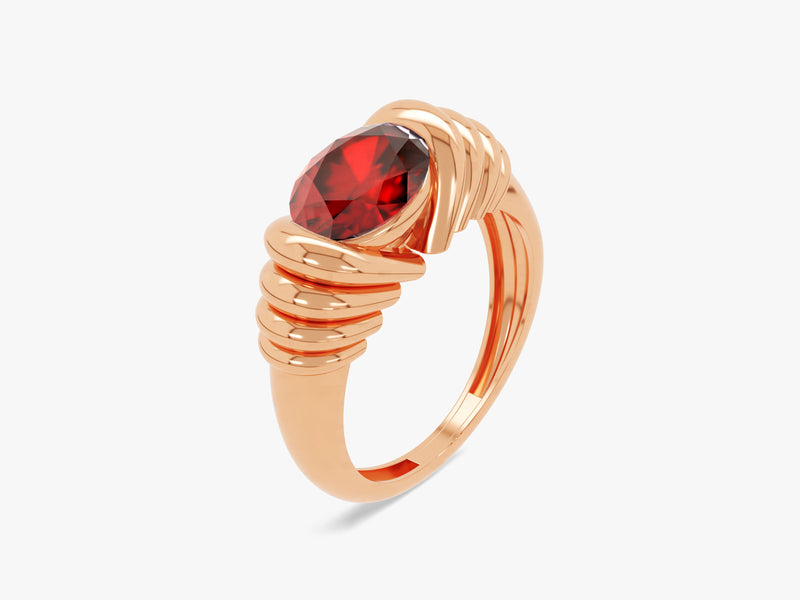 Bold Ruby Birthstone Statement Ring