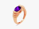 Bold Amethyst Birthstone Statement Ring