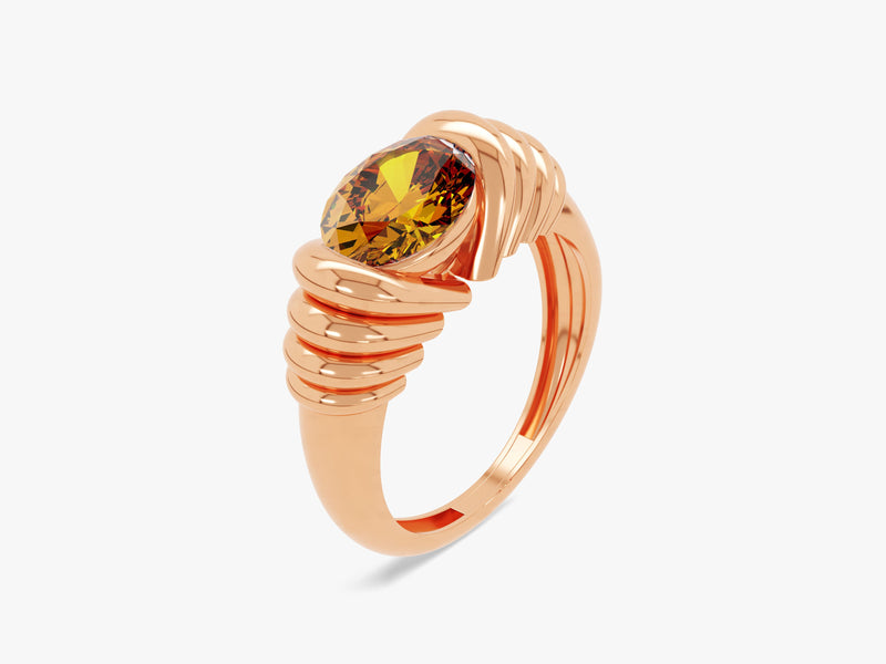 Bold Citrine Birthstone Statement Ring