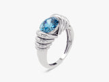 Bold Blue Topaz Birthstone Statement Ring