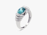 Bold Aquamarine Birthstone Statement Ring