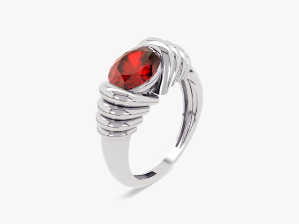 Bold Ruby Birthstone Statement Ring