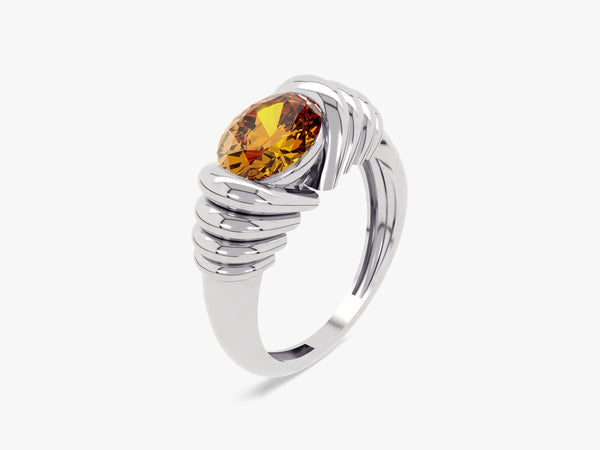 Bold Citrine Birthstone Statement Ring