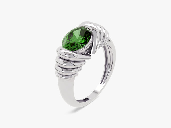 Bold Emerald Birthstone Statement Ring