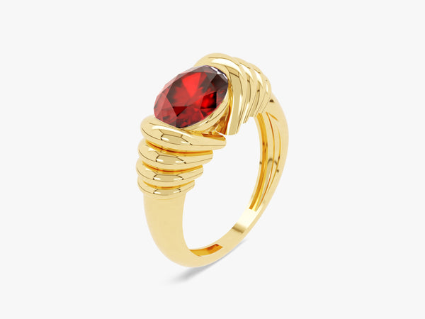 Bold Ruby Birthstone Statement Ring