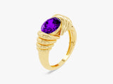 Bold Amethyst Birthstone Statement Ring