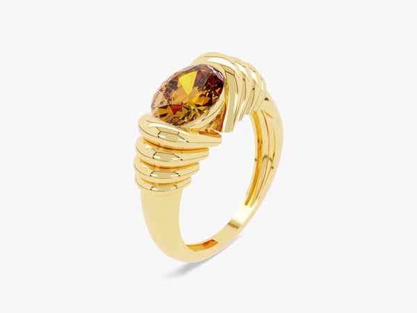 Bold Citrine Birthstone Statement Ring