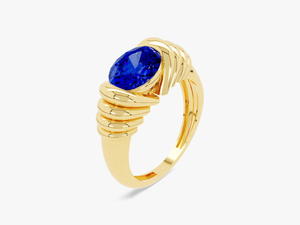 Bold Sapphire Birthstone Statement Ring