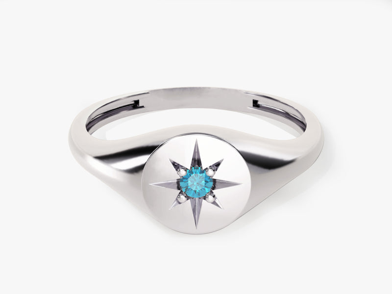 Polaris Blue Topaz Birthstone Ring