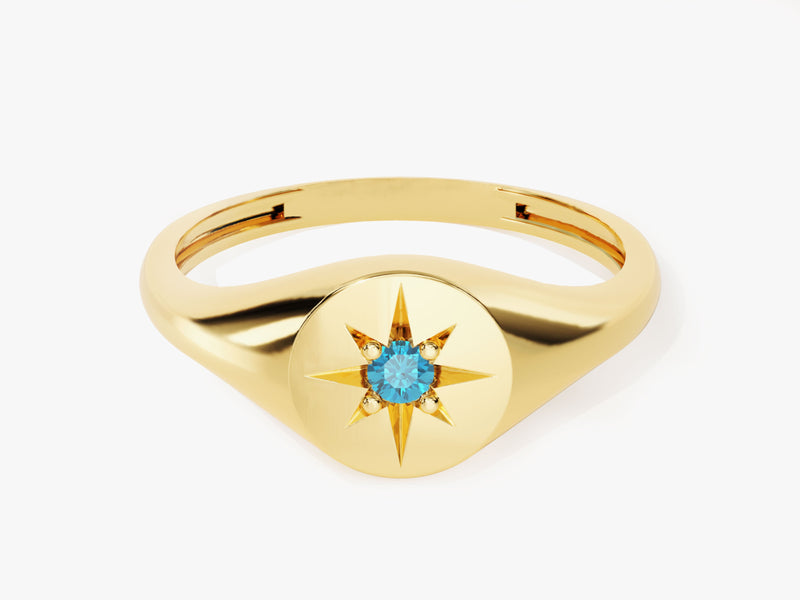 Polaris Blue Topaz Birthstone Ring