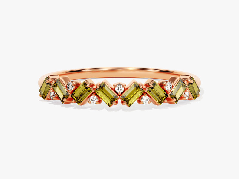 Zig Zag Peridot Birthstone Ring