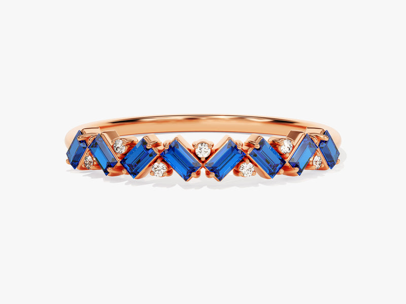 Zig Zag Sapphire Birthstone Ring