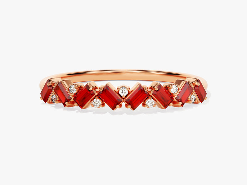 Zig Zag Ruby Birthstone Ring