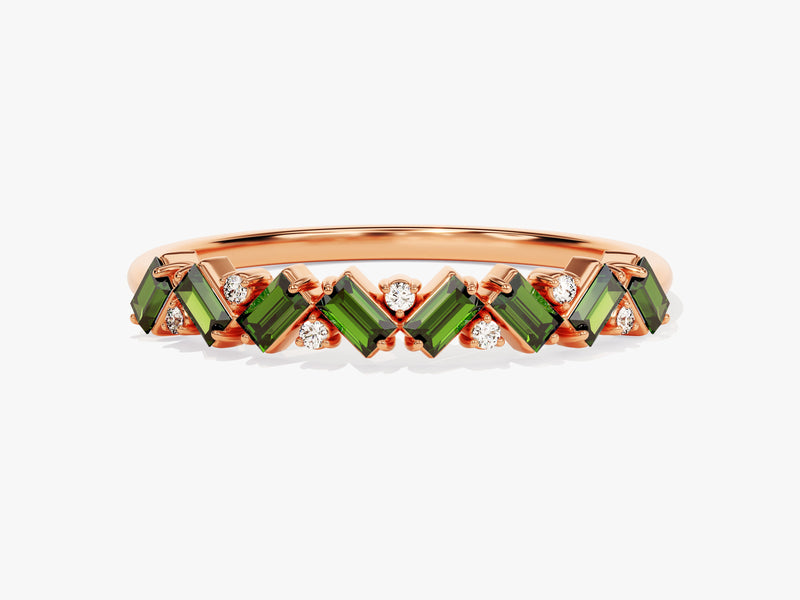 Zig Zag Emerald Birthstone Ring