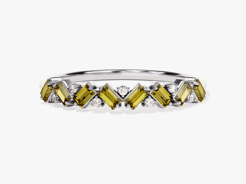 Zig Zag Peridot Birthstone Ring