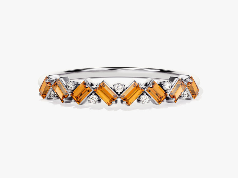 Zig Zag Citrine Birthstone Ring