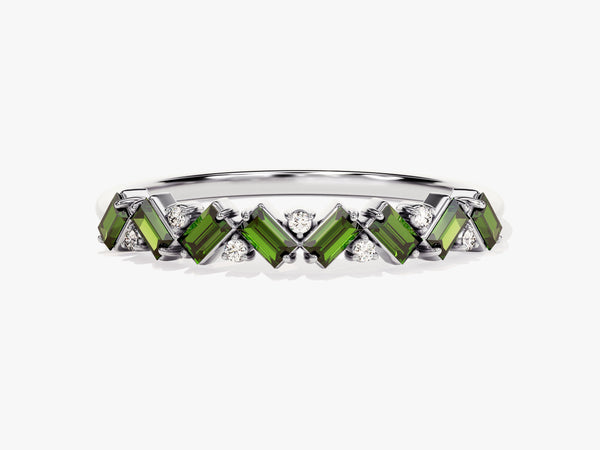 Zig Zag Emerald Birthstone Ring