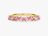 Zig Zag Pink Tourmaline Birthstone Ring