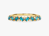 Zig Zag Blue Topaz Birthstone Ring