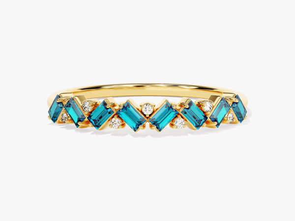 Zig Zag Blue Topaz Birthstone Ring