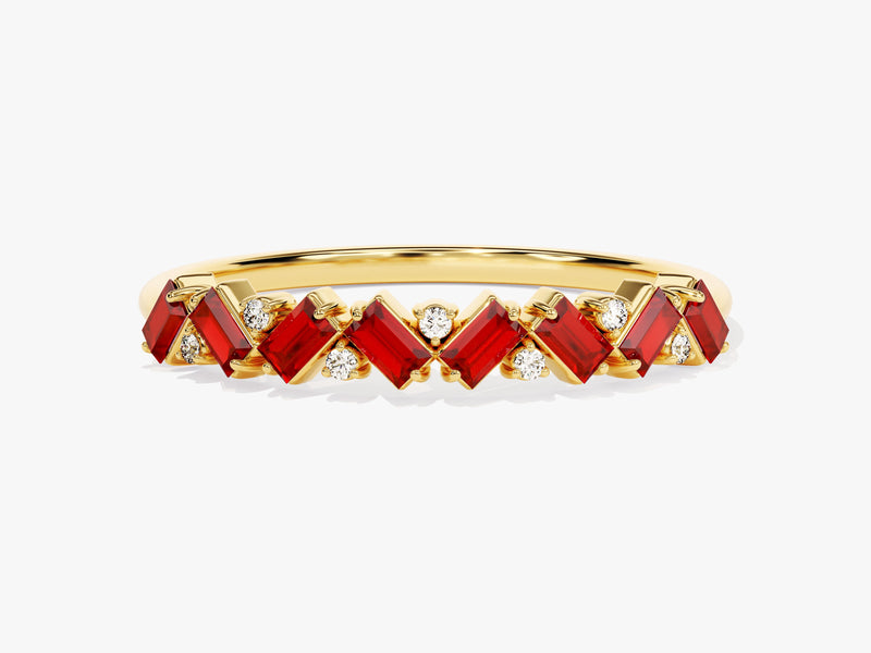 Zig Zag Ruby Birthstone Ring