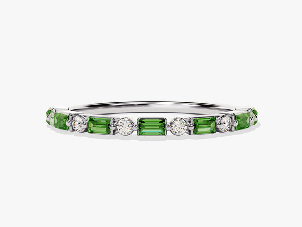 Baguette Emerald Birthstone Ring