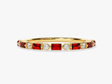 Baguette Garnet Birthstone Ring