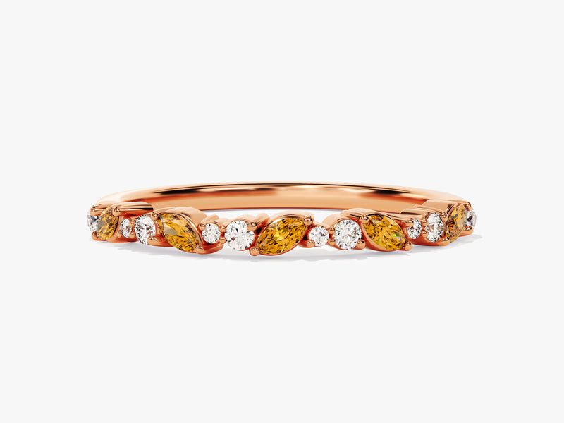 Marquise Citrine Birthstone Ring