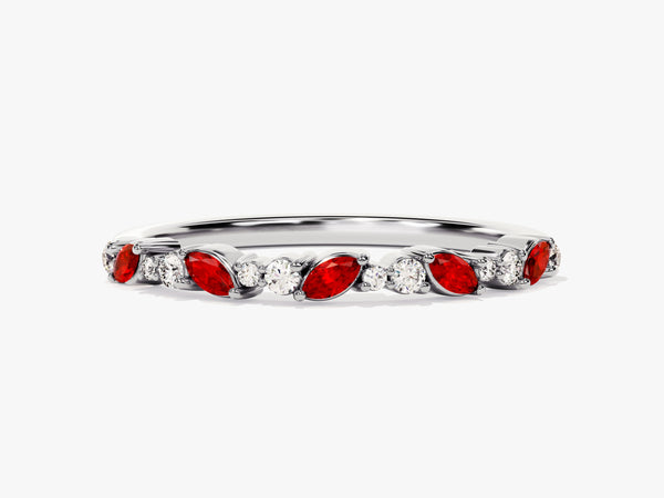 Marquise Ruby Birthstone Ring