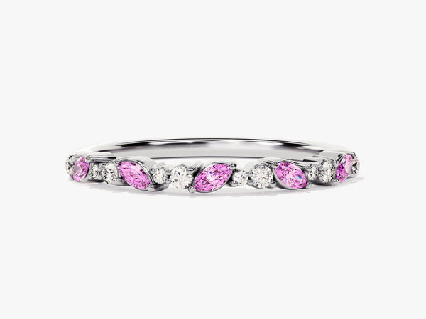 Marquise Pink Tourmaline Birthstone Ring