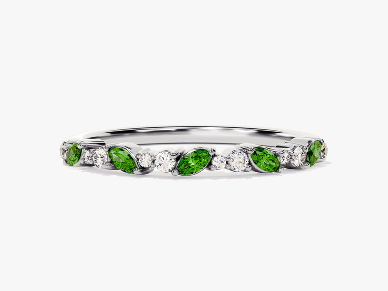 Marquise Emerald Birthstone Ring