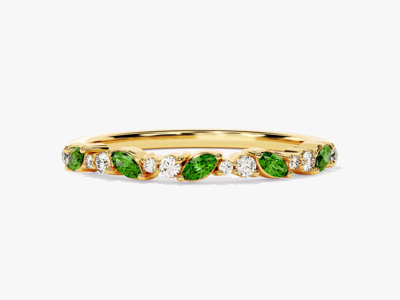 Marquise Emerald Birthstone Ring