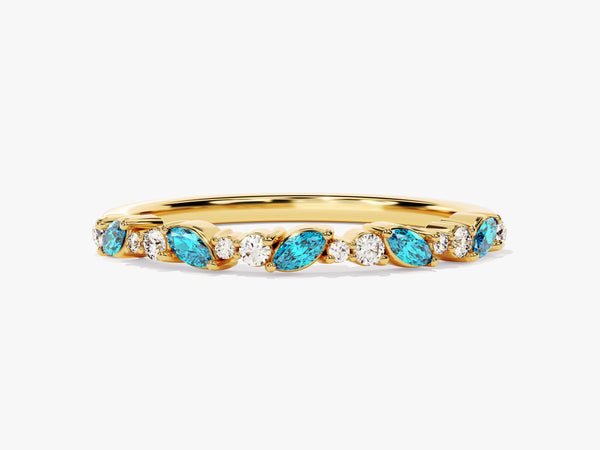 Marquise Blue Topaz Birthstone Ring