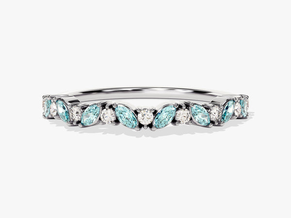 Blossom Aquamarine Birthstone Ring