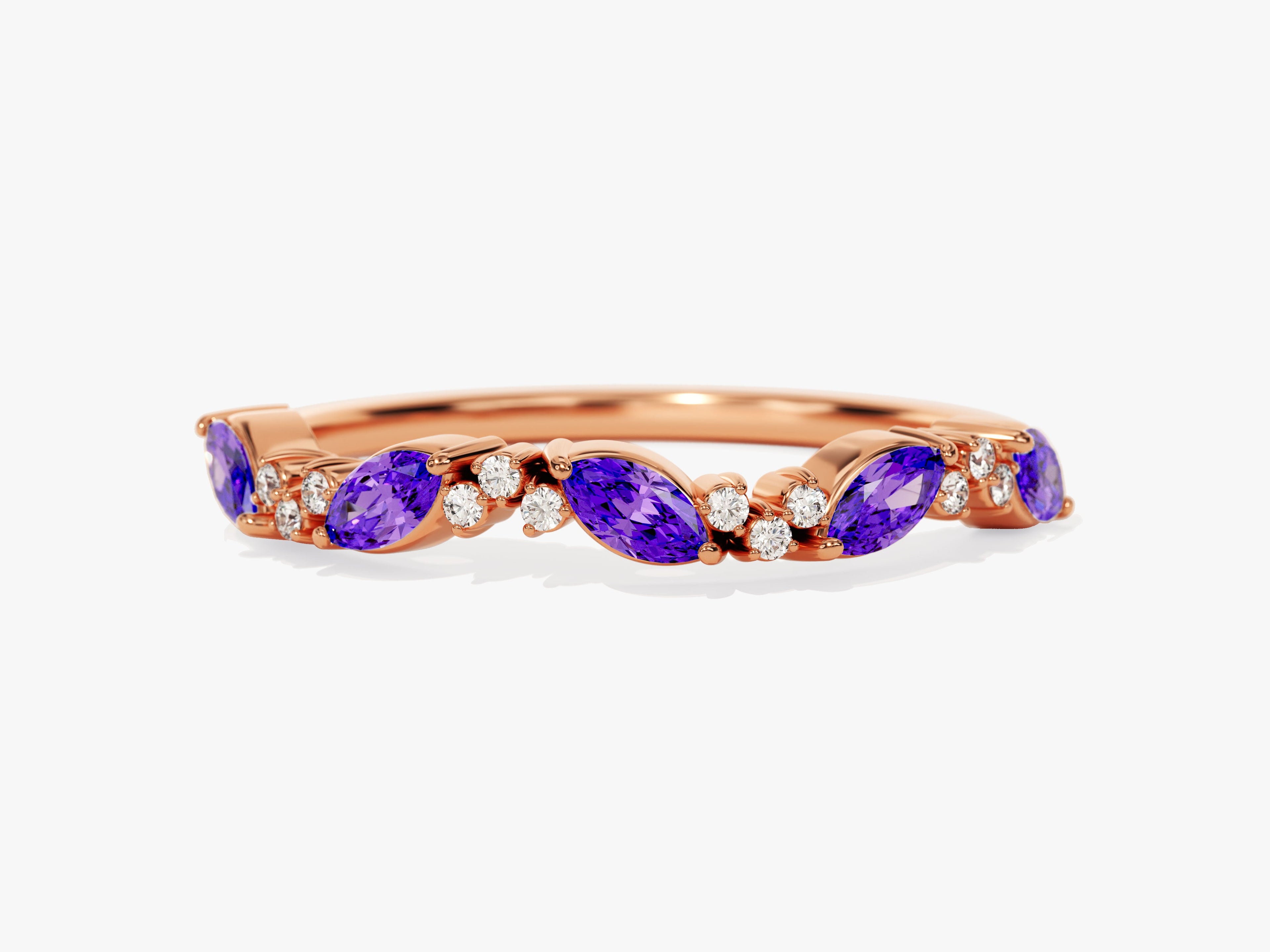 Petite Cluster Amethyst Birthstone Ring