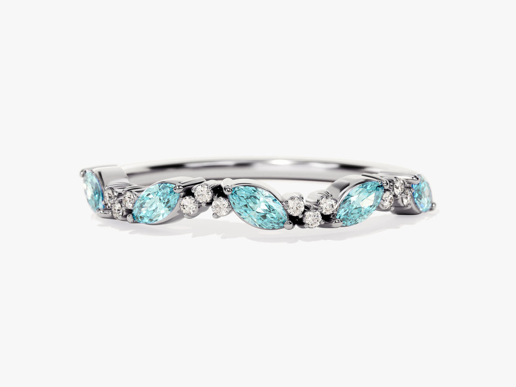 Petite Cluster Aquamarine Birthstone Ring