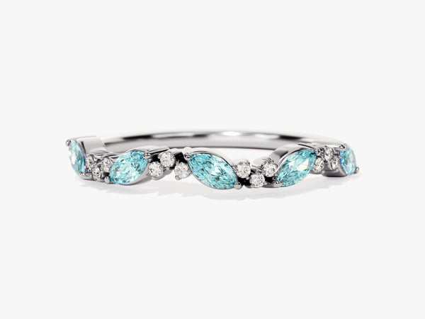 Petite Cluster Aquamarine Birthstone Ring