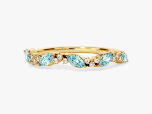 Petite Cluster Aquamarine Birthstone Ring