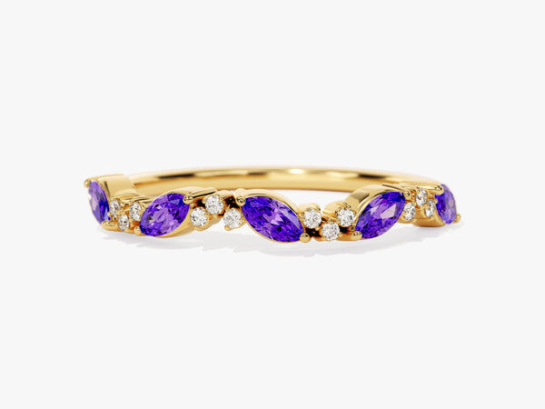 Petite Cluster Amethyst Birthstone Ring