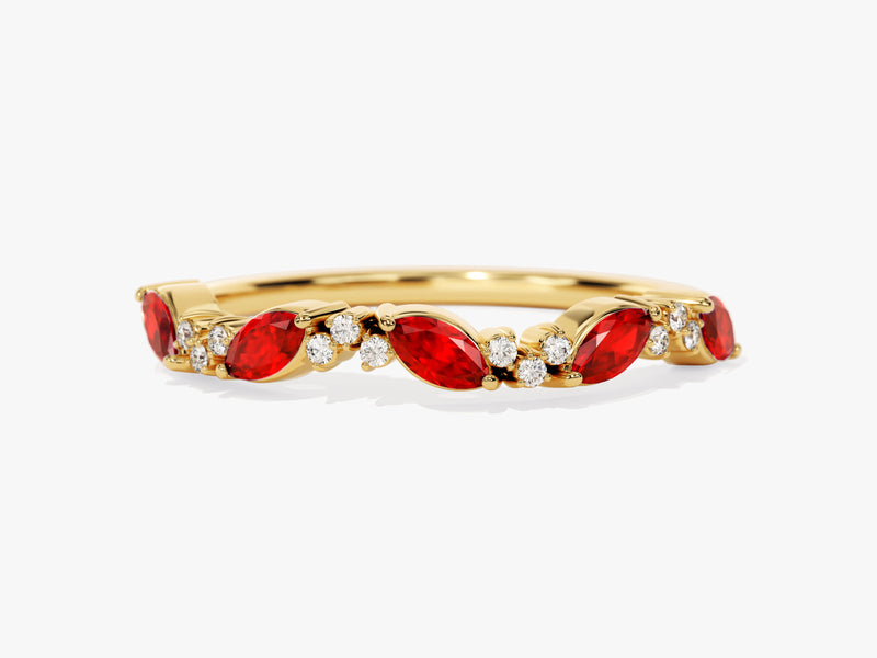 Petite Cluster Ruby Birthstone Ring