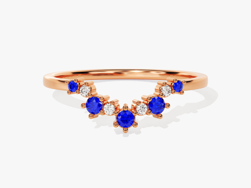 Sapphire Birthstone Crown Ring