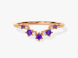 Amethyst Birthstone Crown Ring