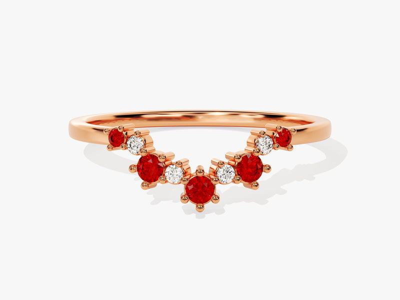 Ruby Birthstone Crown Ring