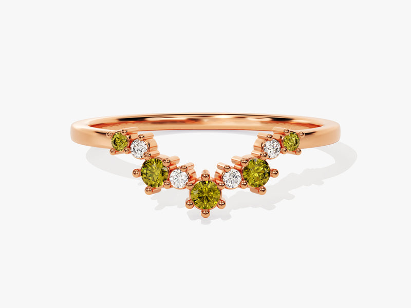 Peridot Birthstone Crown Ring