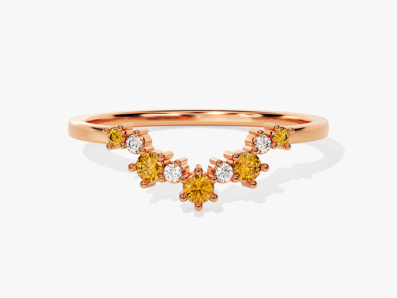 Citrine Birthstone Crown Ring