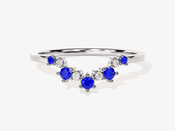 Sapphire Birthstone Crown Ring